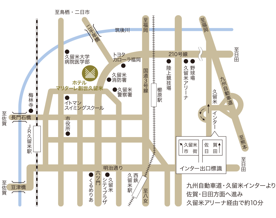 ホテル周辺の地図